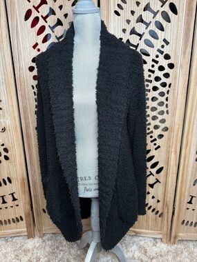Honeydew Intimates Black Open-Front Fuzzy Cardigan